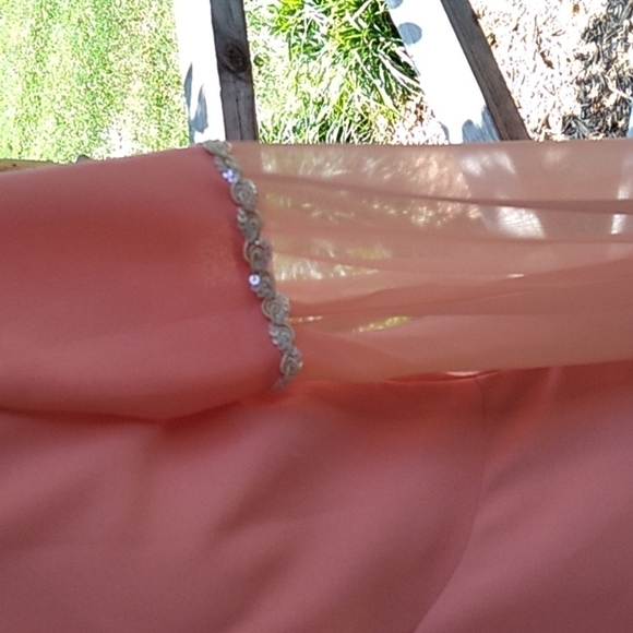 Vintage 1970s homemade peach color formal prom wedding bridesmaid dress 👗 - Picture 3 of 6